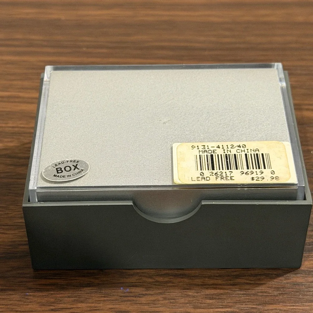 Kenneth Cole Reaction Cufflinks Mens Playing Cards Poker Silver Tone Novelty NWT